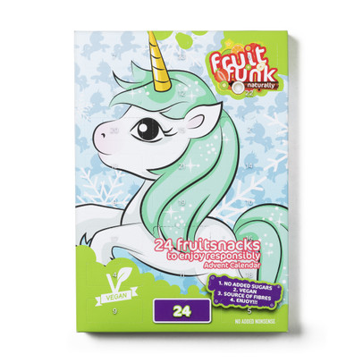 Adventskalender met fruit snoep – unicorn – 171 g